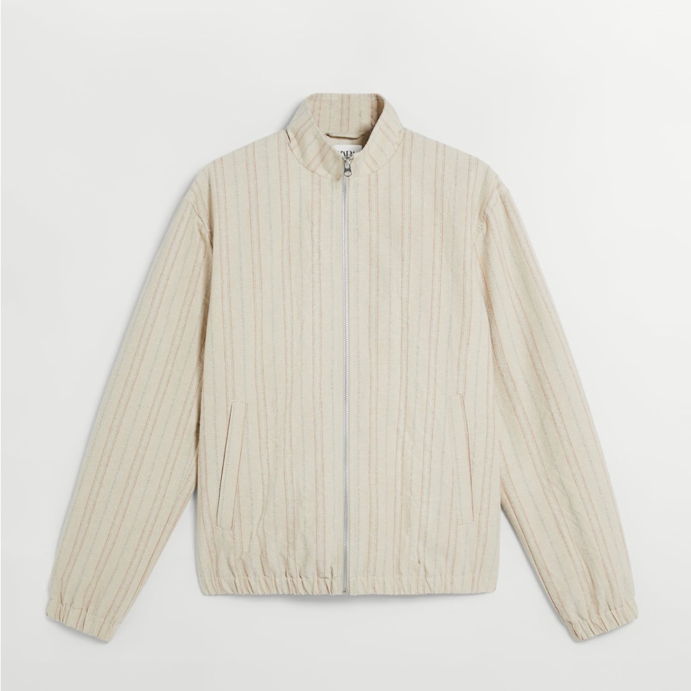 Zara Cream Striped Jacket